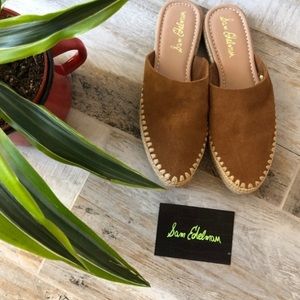 Sam Edelman suede espadrille mules (worm once)